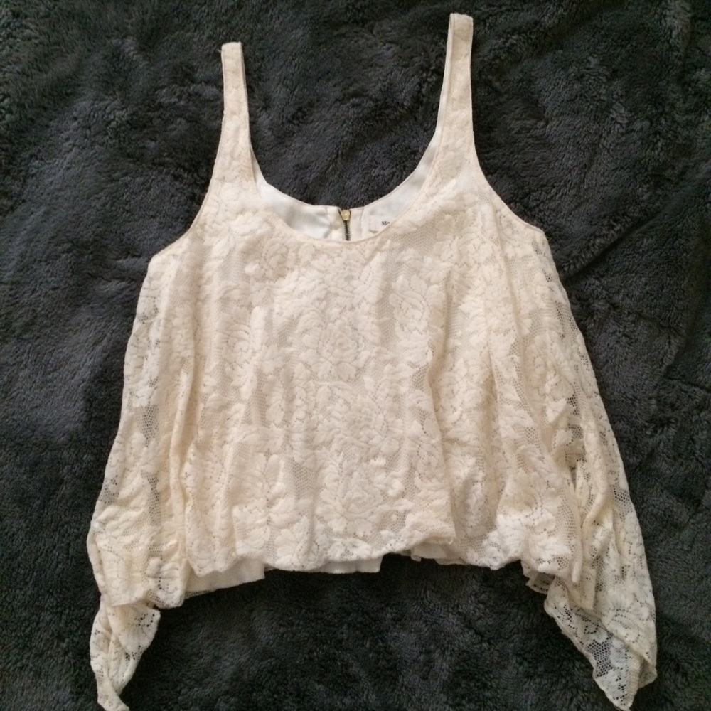 Steve Madden Cream Lace Tank